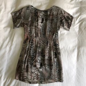 Rag & Bone 100% silk dress, feather print